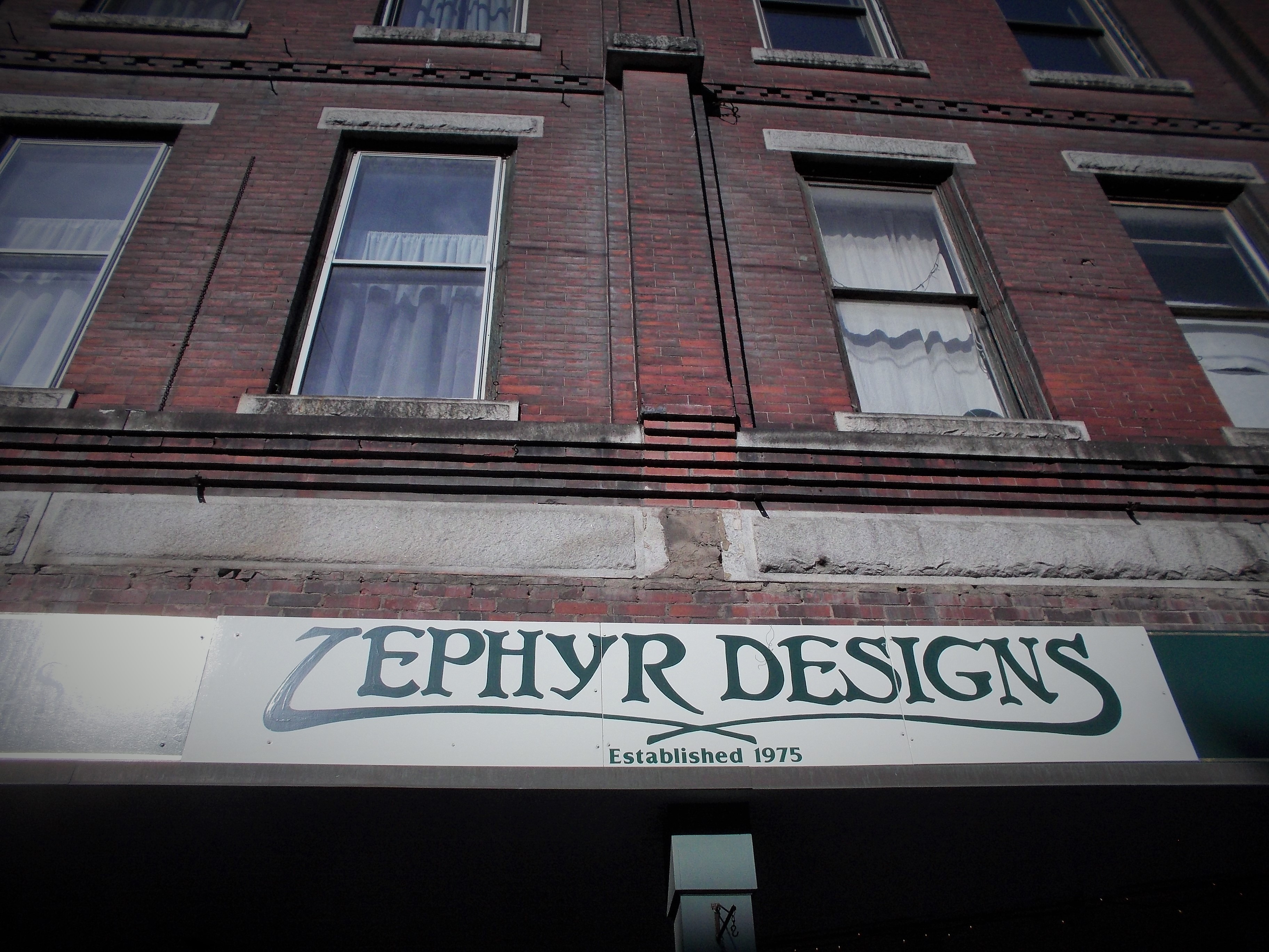 Zephyr Designs upshot of sign. photo Jen Austin
