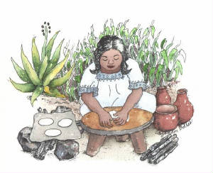 Woman Cooking Three Stones