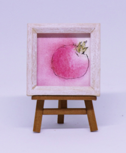 Miniature painting of pomegranate, “Pomegranate”, 1 ¾” x 1 ¾” 